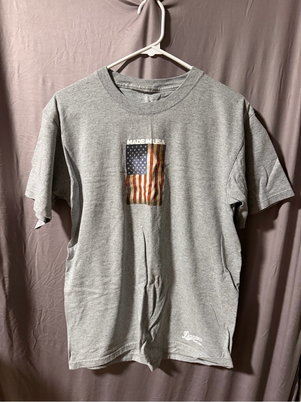 Danner Gray Short-Sleeve Crewneck with USA Flag Graphic